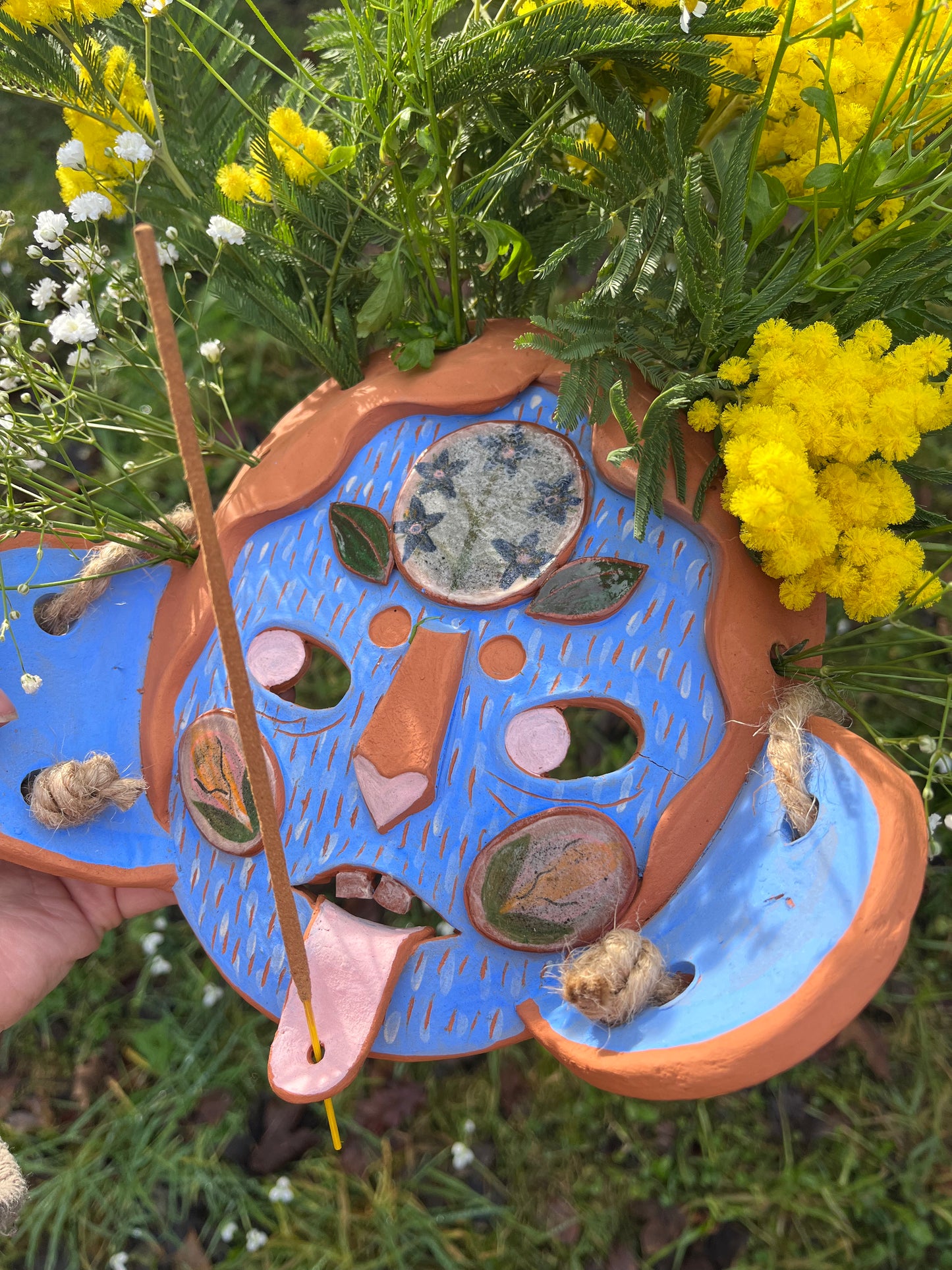 Custom Large Floral Cabochon Mask