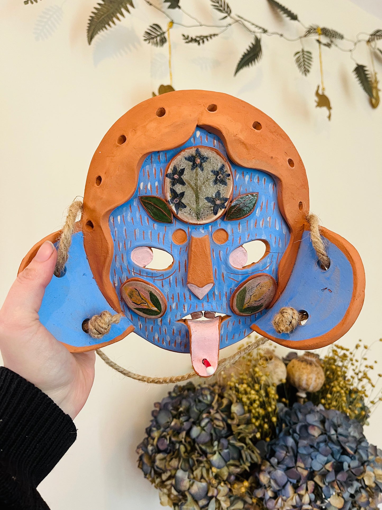 Custom Large Floral Cabochon Mask