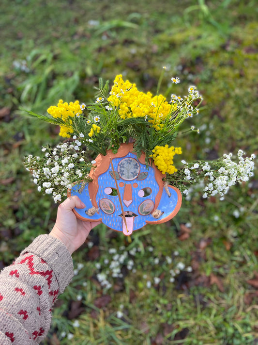 Custom Large Floral Cabochon Mask