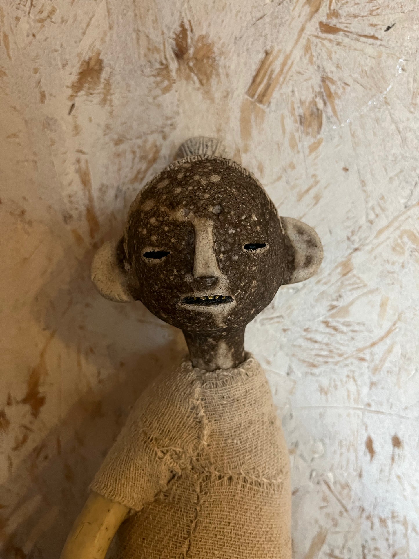 Antique Linen Obvara Fired Poppet