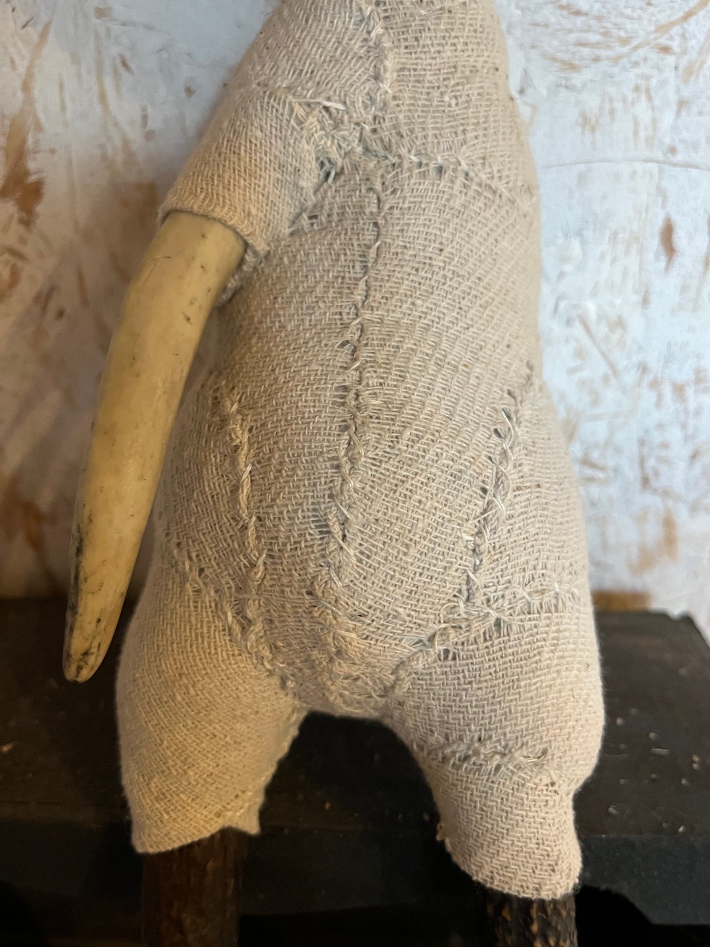 Antique Linen Obvara Fired Poppet